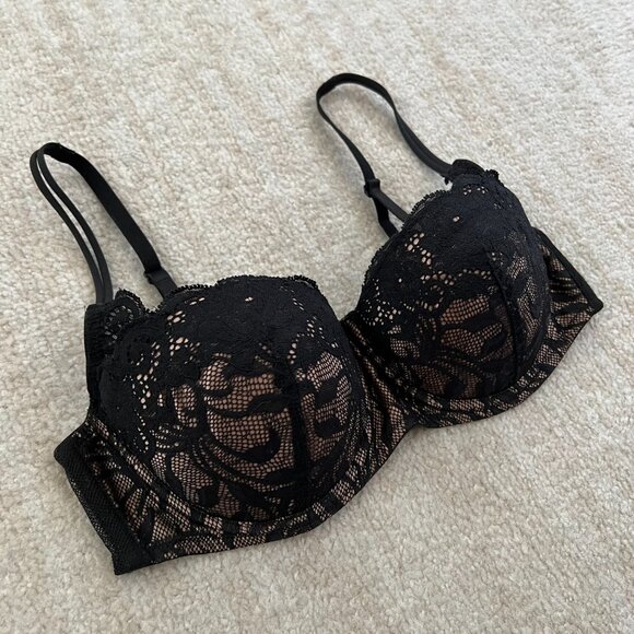 Vintage Y2K 2002 Victoria’s Secret Black Lace Bra 34C - Picture 3 of 7